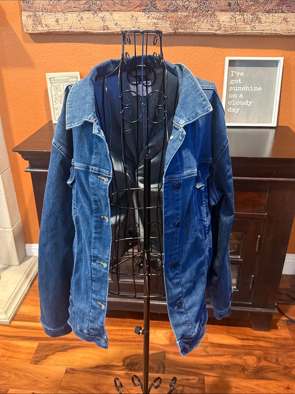 4x Plus Size Blue Denim Jacket